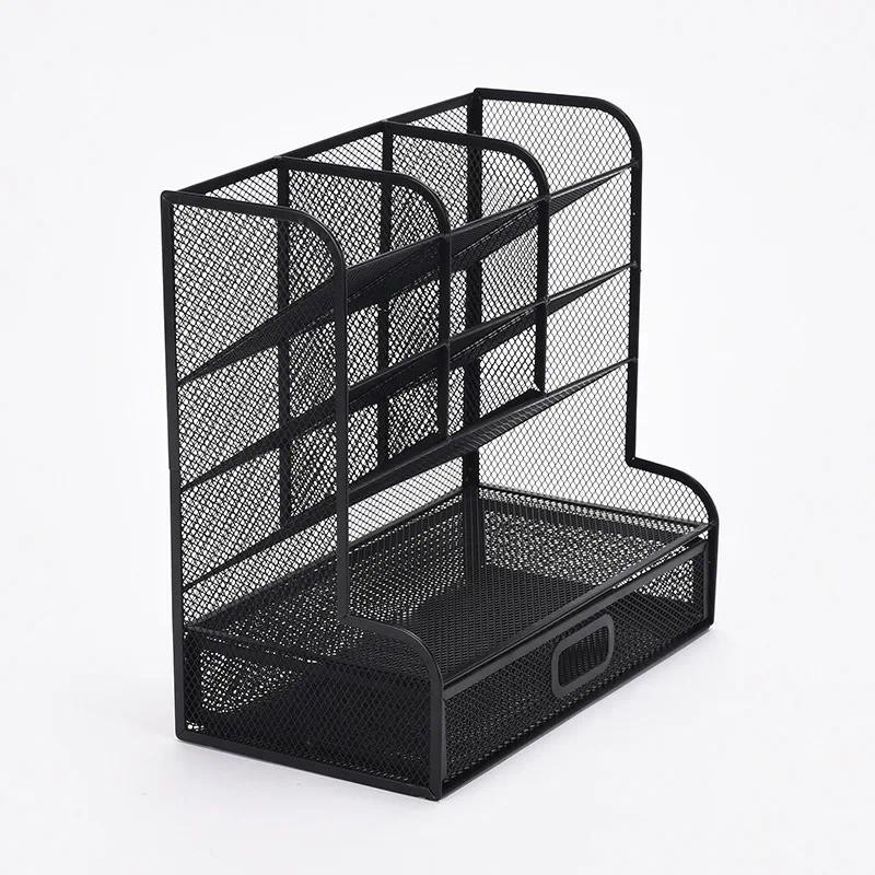 

Multi-Functional Pen Organizer Metal Nine-cell Multi-layer Document Storage Box for Paper Clips Office Stapler