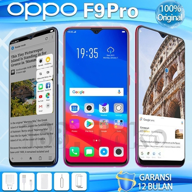 HP OPPO F9 PRO Ram8/256GB Segel baru 4G LTE Smartphone Garansi 1Tahun Sidik jari {COD}