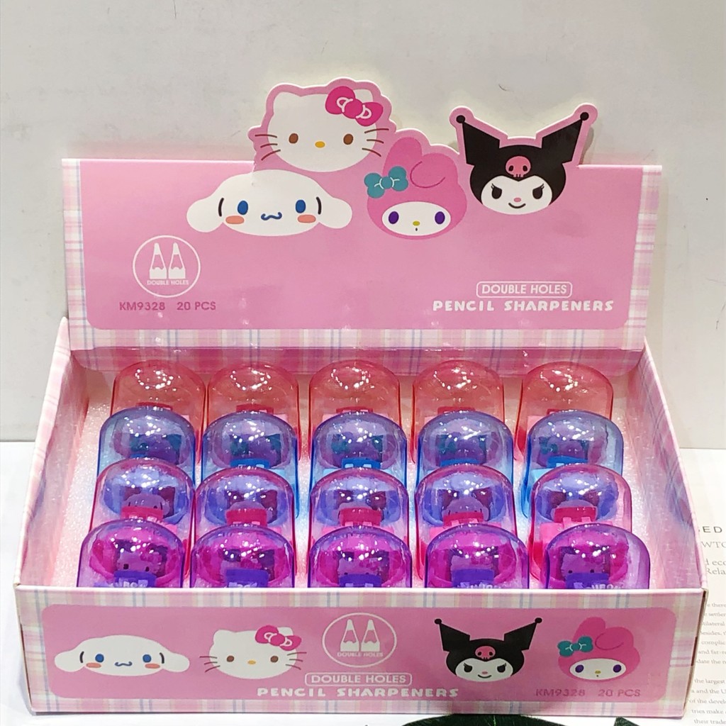 

20pcs/lot Sanrio Melody Kuromi Cinnamoroll Pencil Sharpener Cute Mini Hand Mechanical Cutter Knife Stationery Gift School Supply