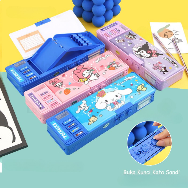 

HJK Tempat Pensil Password Multifungsi Lapis Ganda Berkapasitas Besar Lucu Password Kuromi Sandi