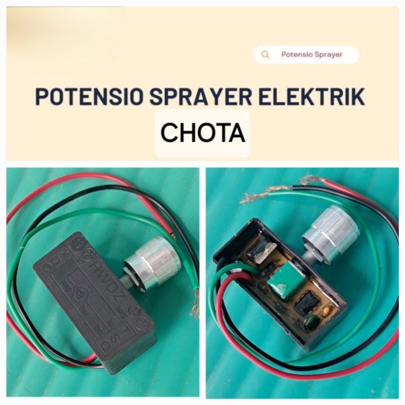 Potensio ORIGINAL Sprayer Elektrik CHOTA 12V HWDZ Bening regulator Volume Tangki Pompa Dimmer Pengat