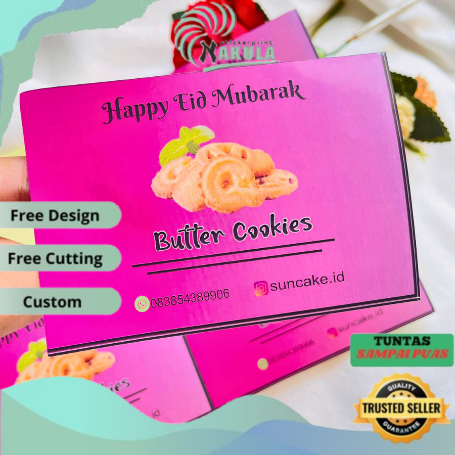 

NKL STIKER KUE LABEL, KUE KERING, KUE KERING TOPLES, KUE LEBARAN persegi