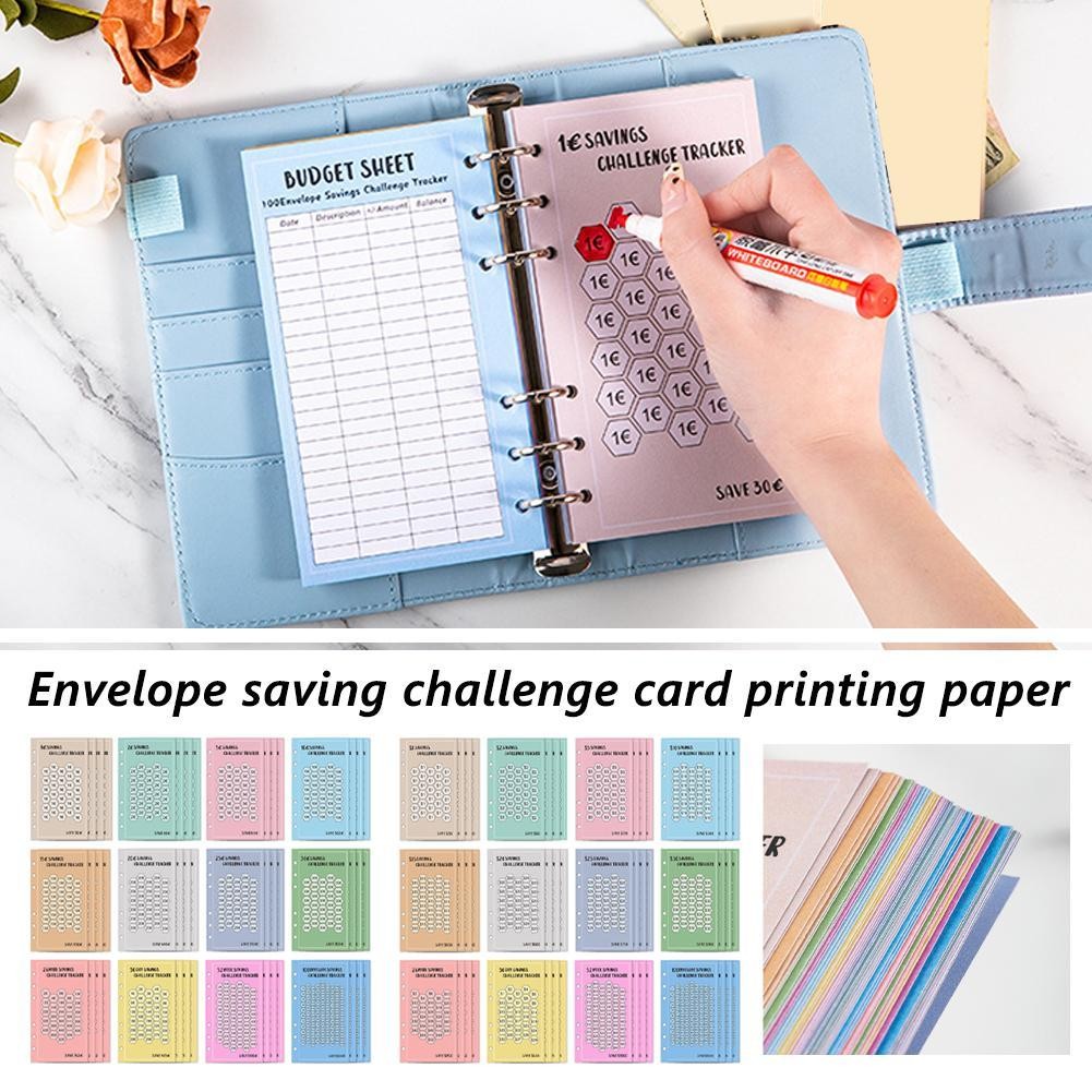 

100 Envelopes Save Money 52 Weeks Choose Loose Leaf Notebook Paper 52 Weeks Save Challenge Euros USD Cash Budget Planner