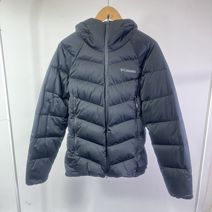 Columbia Silver Patented Mens Men Duckdown Fill Power Men's Hooded Down Jacket Colour Black Duck Dow