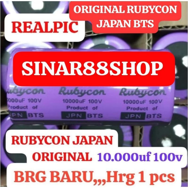 ELCO 10000uf100v RUBYCON JAPAN ORI 10000uf 100V 10000/100v JAPAN BTS 10.0000/100v KAPASITOR PSU POWE