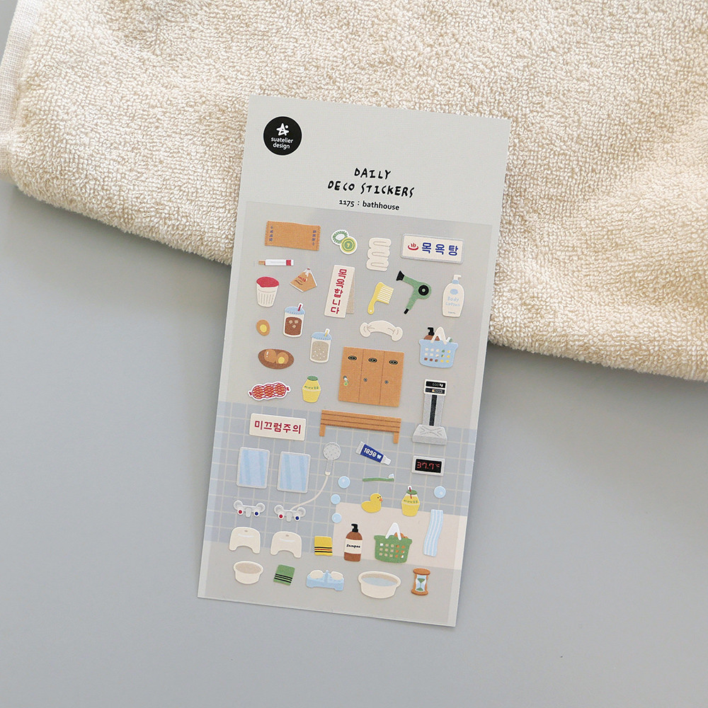 

Korean Import Original Suatelier Bathhouse Paper Stickers Scrapbooking Diy Journal Stationery Cute Sticker Art Dec Supplies 1175