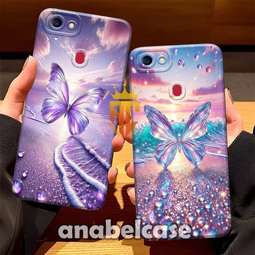 Case OPPO F5 F5 YOUTH F9 F9 PRO REALME 2 REALME 2 PRO Fashion Case Terbaru Motif Kupu - Kupu Aesthet