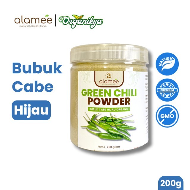 

ALAMEE Bubuk Cabe Hijau Green Chili Seasoning Powder Bumbu Masakan Dapur Murni Tampa Campuran 200gr organikya