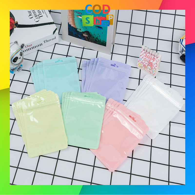 

Cod - 6590 Plastik Ziplock Warna Macaron / Souvenir Pouch Serbaguna / Pouch Plastik Packaging Aksesoris /Ziplock Bag Plastik