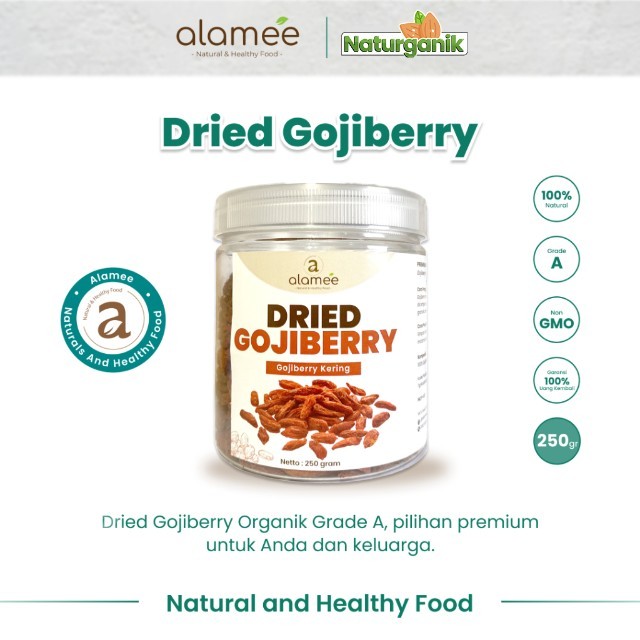 

ALAMEE Gojiberry Kering Cemilan Buah Sehat Rendah Kalori Dried Gojiberry Buah Kici Kering 250gr Naturganik