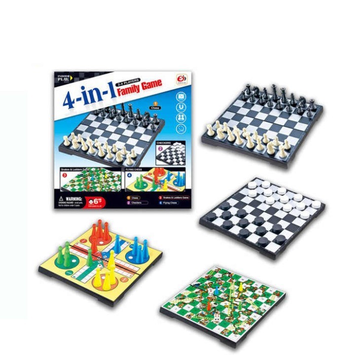 Mainan Anak - Family Game 4 In 1 Board Games