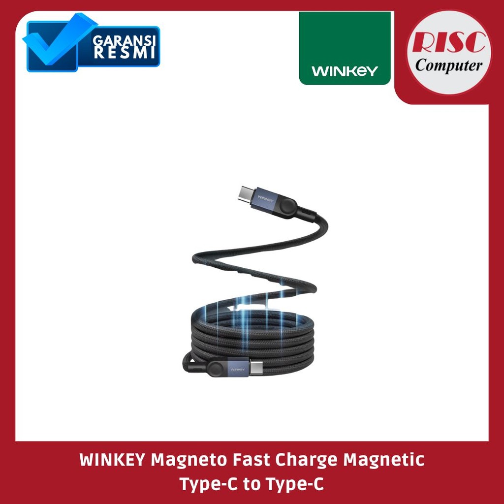 WINKEY Kabel Data Magneto Fast Charge Magnetic Cable 100W Type-C to Type-C