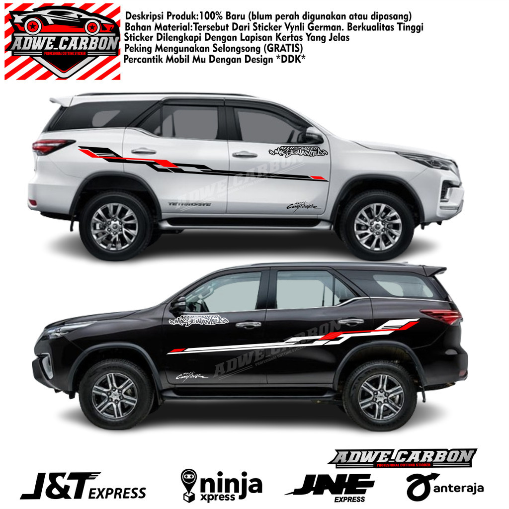 stiker mobil fortuner stiker list body fortuner stiker mobil fortuner sticker terbaru