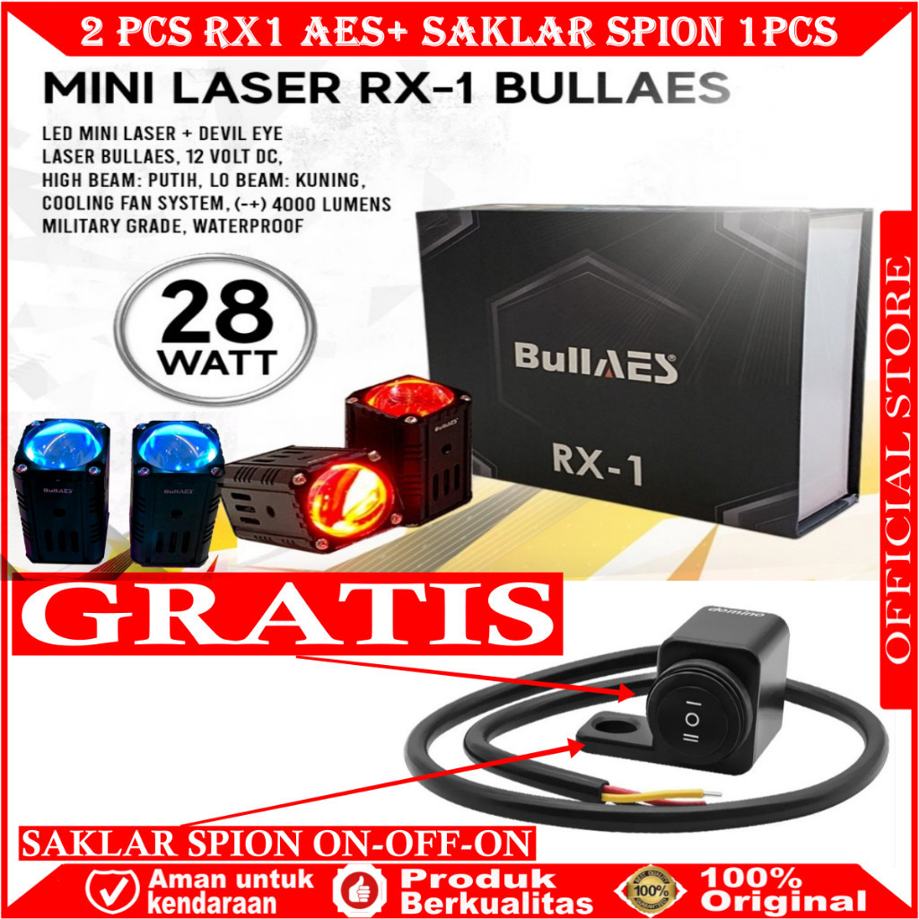 BIG SALE ORIGINAL LAMPU LED LASER RX1 MINI LASER RX-1 28 WATT MERK BULLAES X1 MINI LED D2 LASER AES