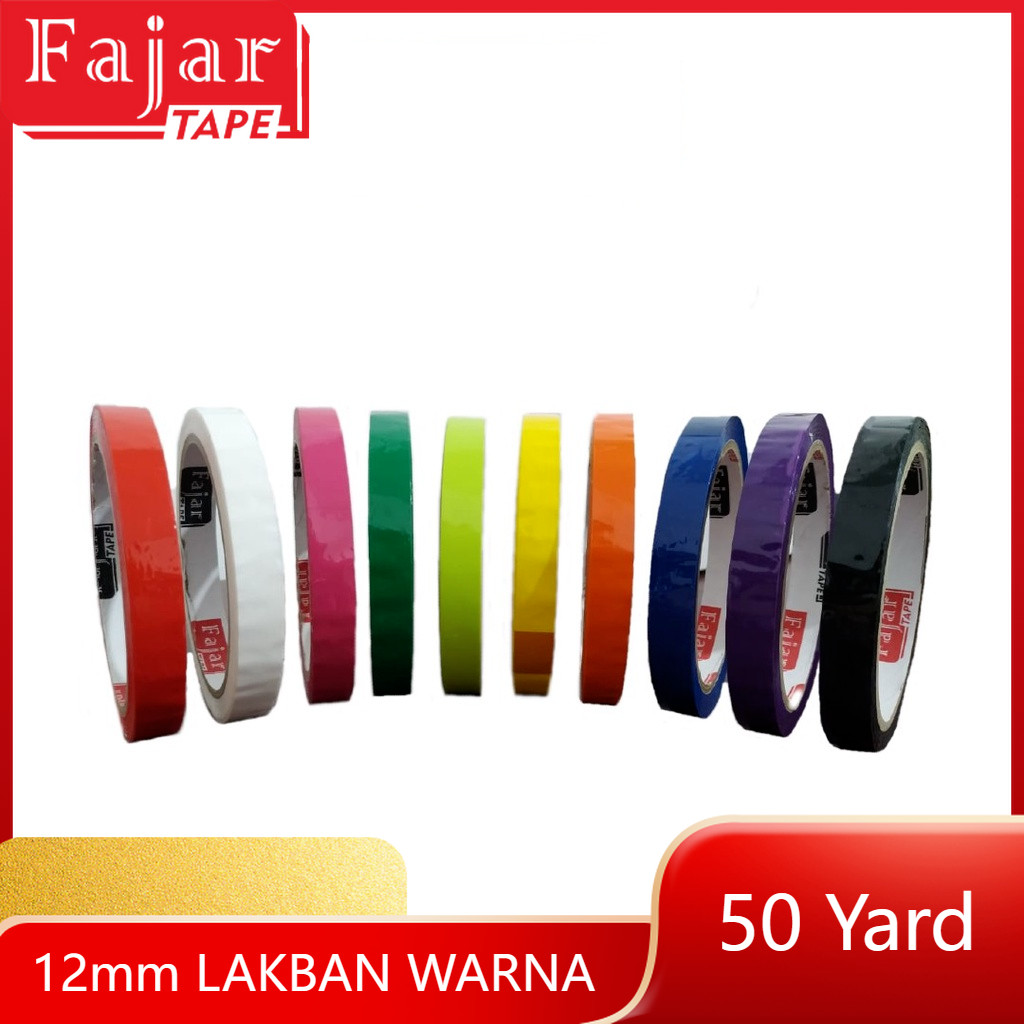 

Lakban Warna / Color / 12mm x 50 Yard (Full Meter)