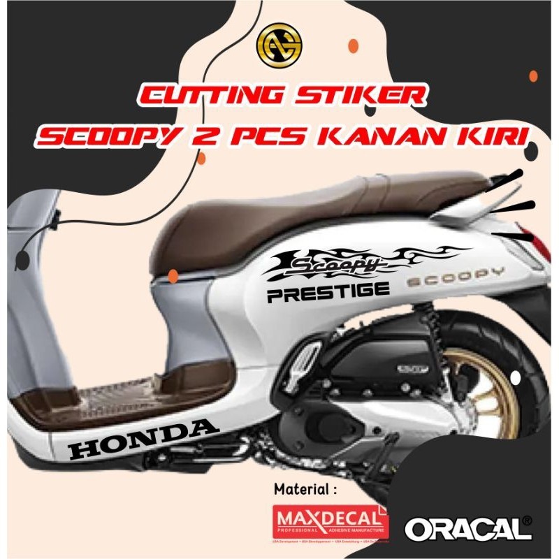 Cutting Stiker Striping Honda Scoopy  flame api