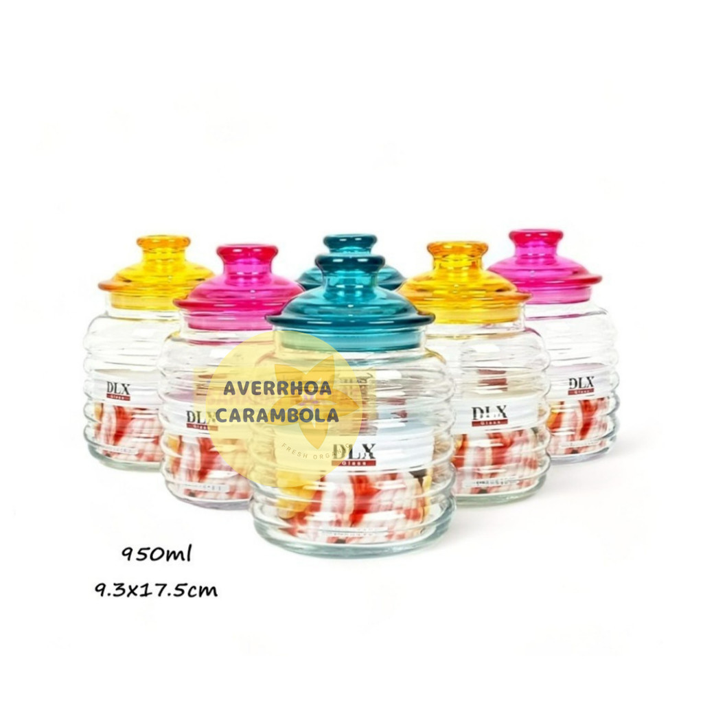 Set 3pcs Toples Kaca Tutup Akrilik Kedap Udara Nuri & Kanmuri DLX Glass