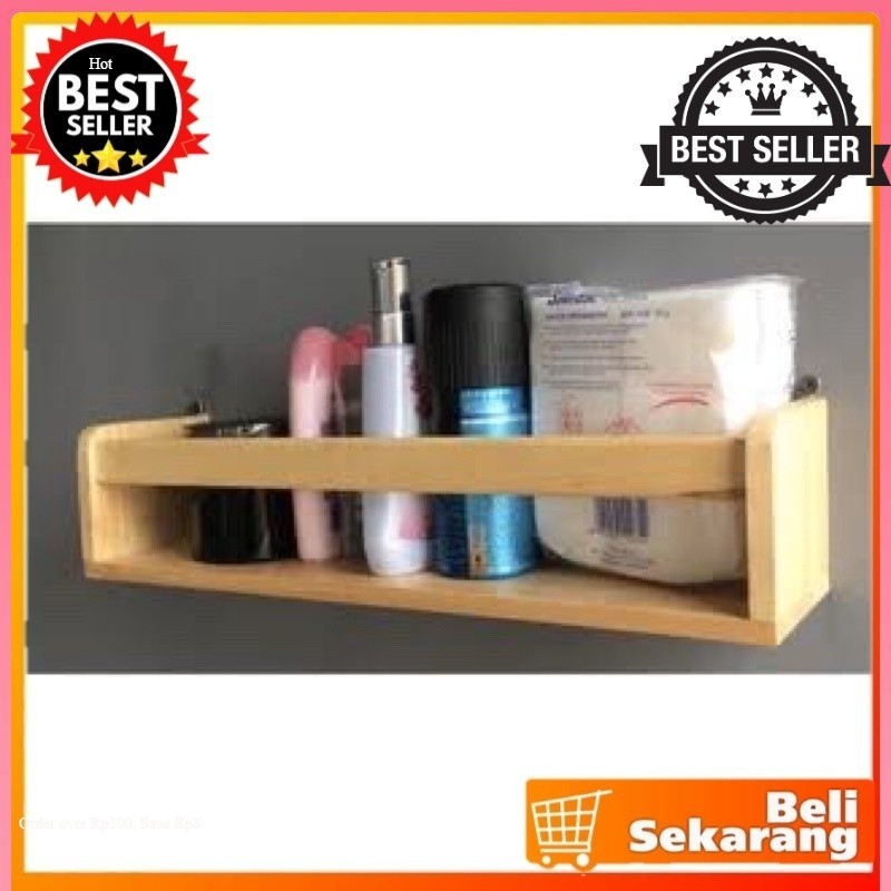Rak gantung tempat bumbu/ rak tempat cosmetic/ rak bedak/ rak dapur/ rak multiguna kayu halus