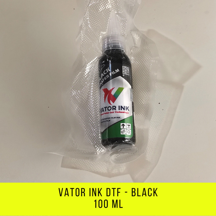 

[BEST] Tinta DTF Vator Ink 100 ml - Free 1 pcs Corong Kecil - Hitam, 100 ml