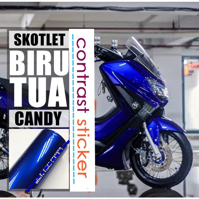 Sticker scotlite biru tua candy skotlet candy dark blue skotlet motor candy biru tua stiker motor bi