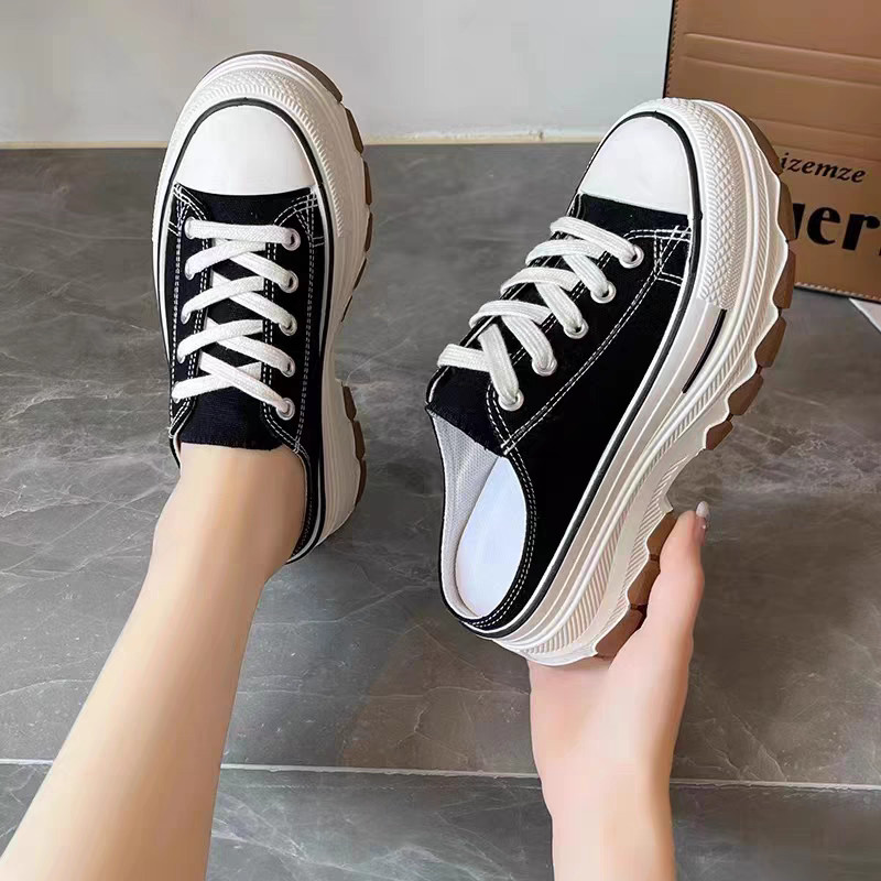 Sepatu Sneakers Kanvas Selop Wanita Premium Korea Style LLS 2407