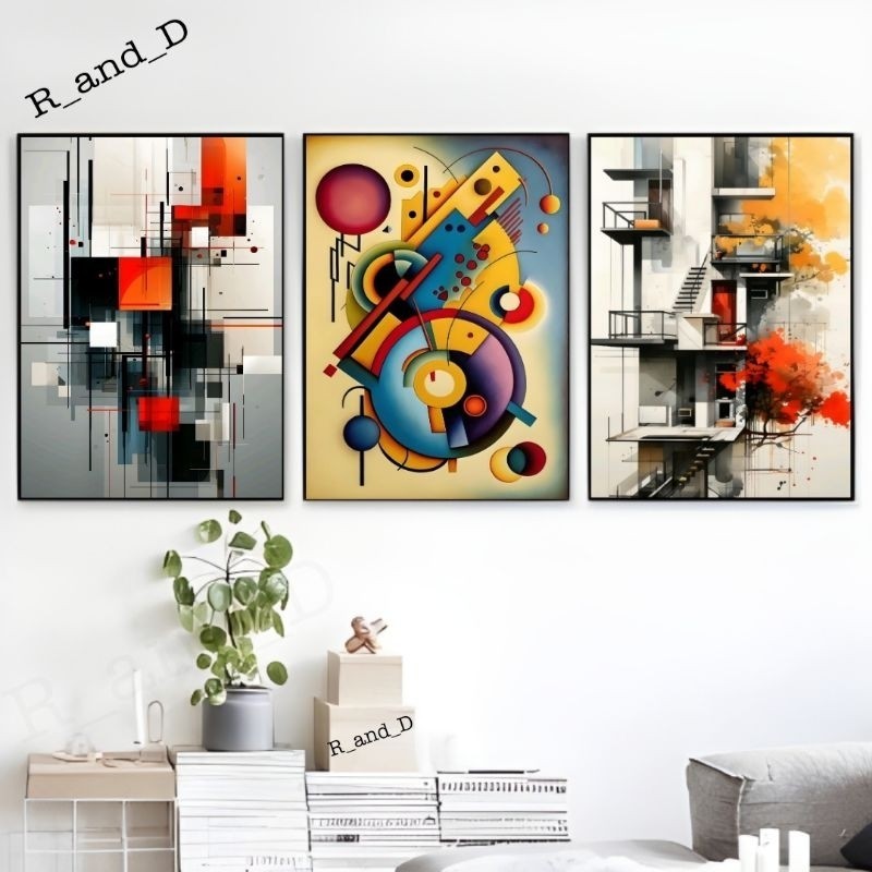 Lukisan Abstract Dekorasi dinding Ukuran 30X42 CM, Hiasan dinding aesthetic ukuran A3, Poster dindin
