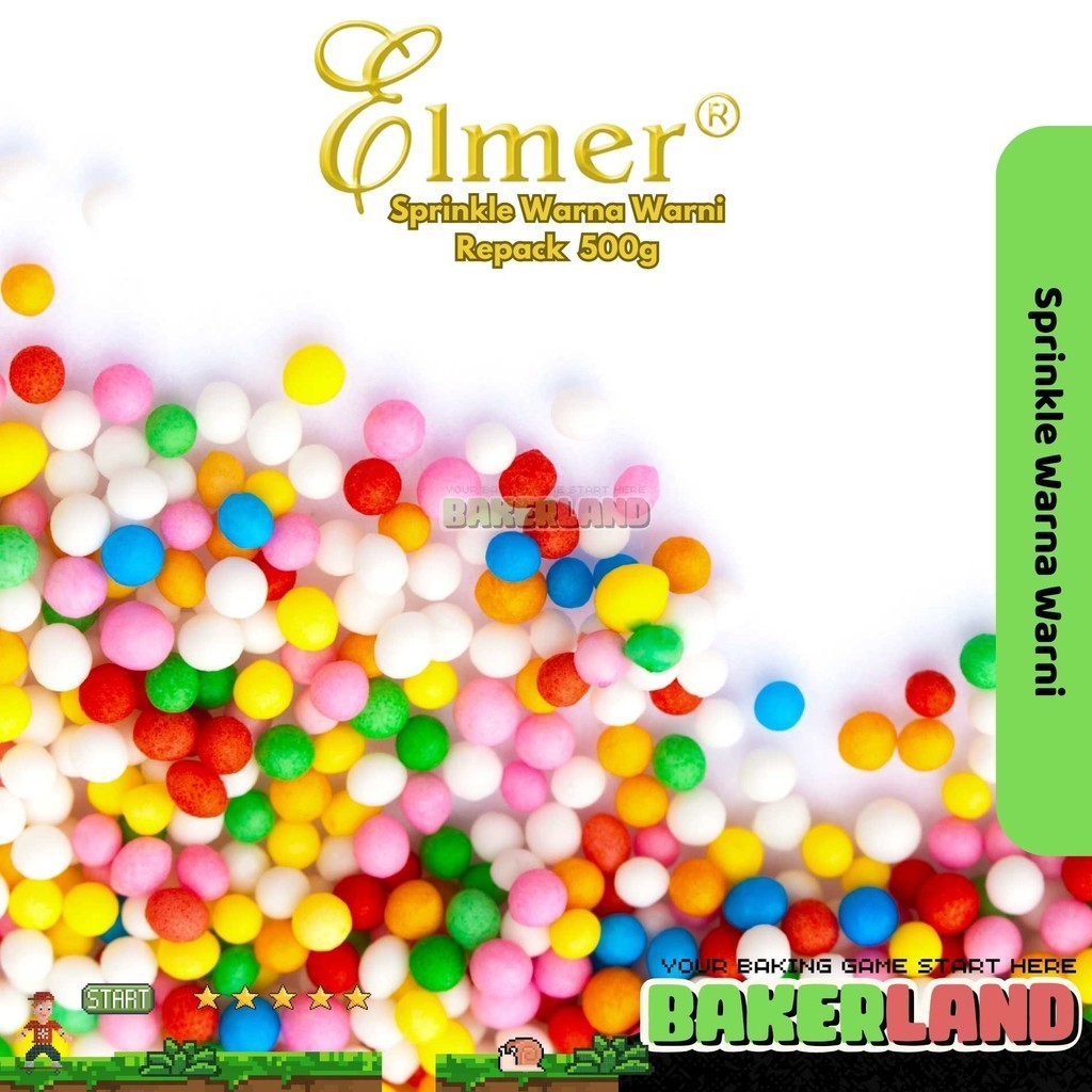 

Elmel Springkle / Toping Springkle Elmer / Toping Springkle Elmer Warna Warni / Springkle Warna Warni Repack 500g / Springkle Elmer