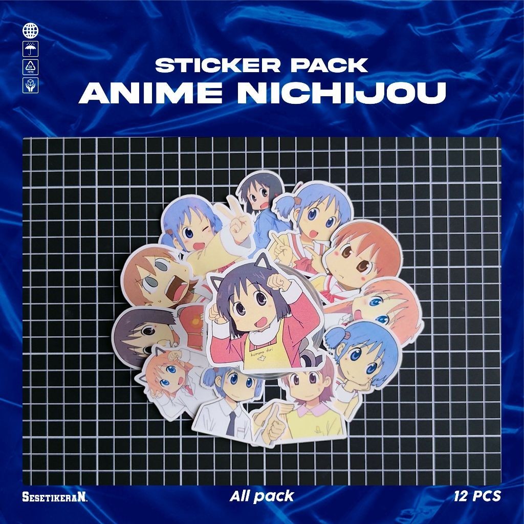 

COD✨ Sesetikeran Pack Anime Nichijou Lucu Sticker Cute Keren Untuk Koper Laptop Skateboard