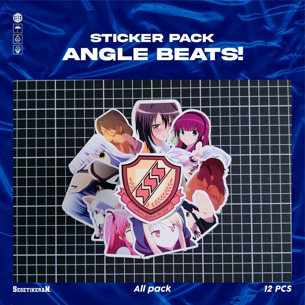 

COD✨ Sesetikeran Pack Stiker Anime Angel Beats Sticker Cute Keren Untuk Koper Laptop Skateboard