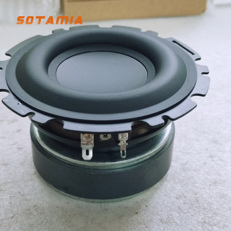 SOTAMIA 1Pcs 4.5 Inch Mid Bass Speaker Audio Horn 4 Ohm 50W Mid Range Subwoofer Speaker DIY Home Mus