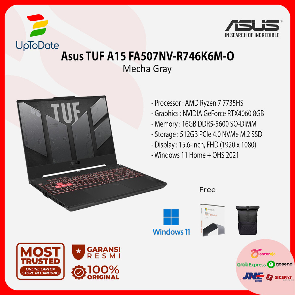 Asus TUF A15 FA507NV-R746K6M-O Ryzen 7 7735HS 16GB 512GB W11 RTX4060