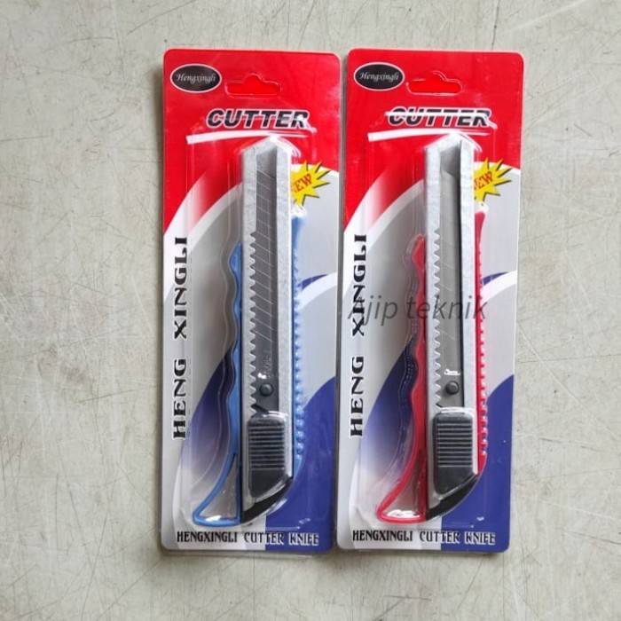

(COD) Cutter gagang plastik press pisau kater Heng xingli murah Termurah