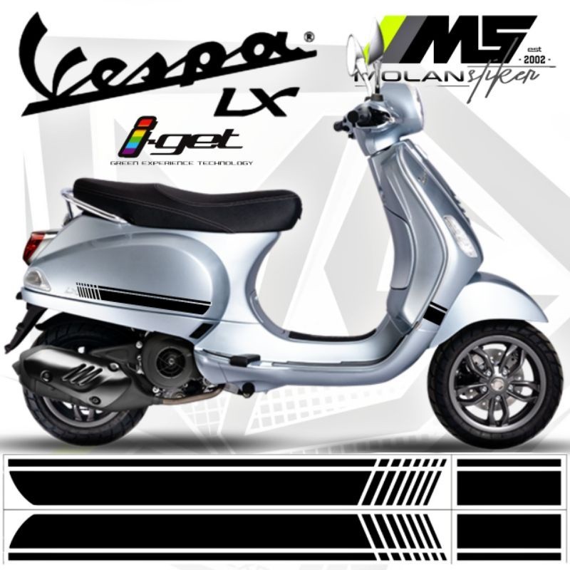 Cutting Sticker Striping Variasi Vespa Lx 125 & Vespa S 125 (Vespa S 125 iget - Vespa 125 2V/3V Vesp