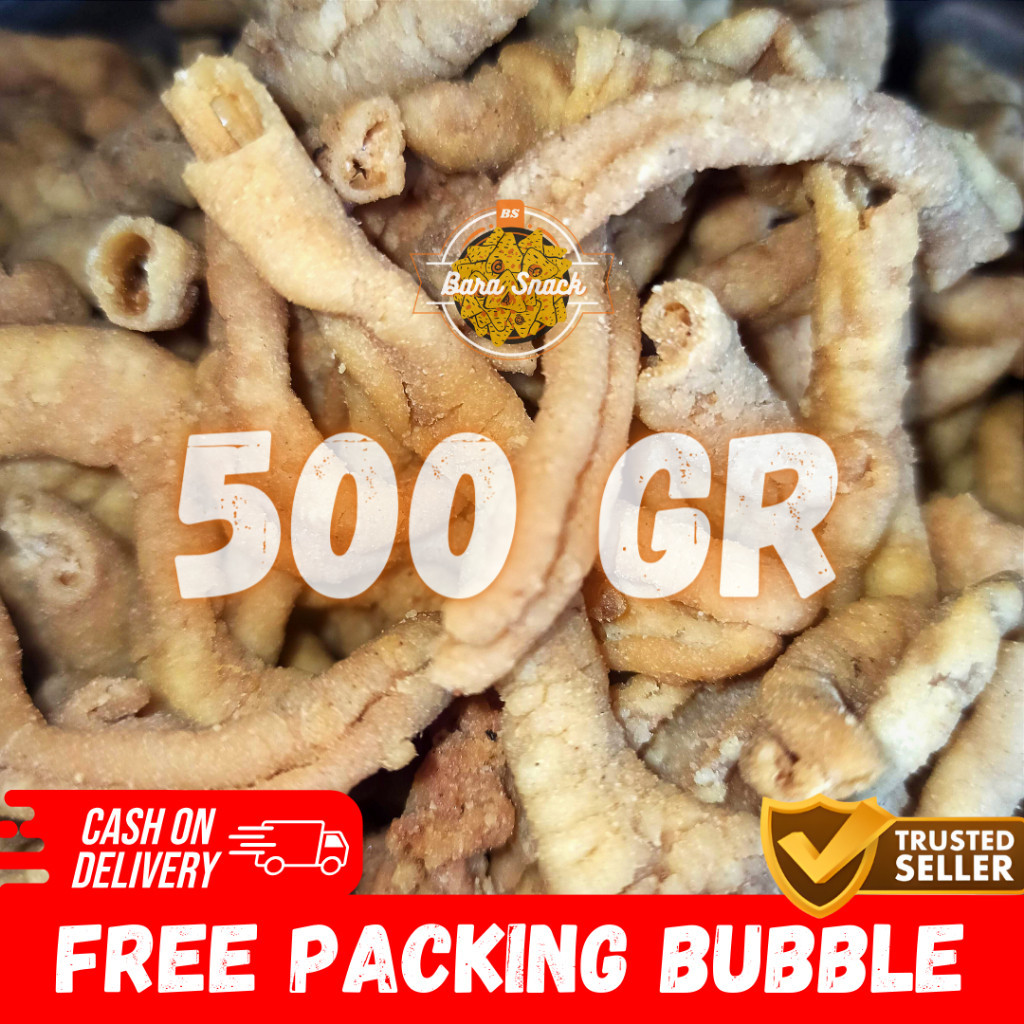 

[ 500gr ] Keripik Usus Cap Gentong / Usus Ayam Crispy / Camilan Snack Kiloan Murah -B