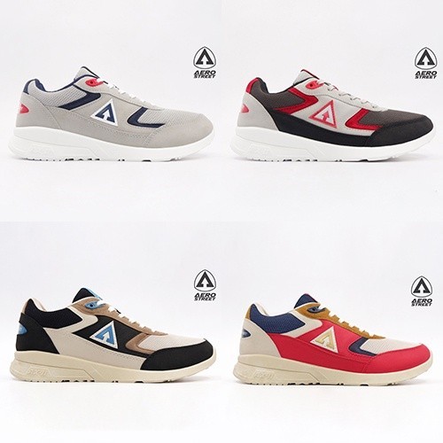Aerostreet 36-45 Osaka Abu Navy / Abu Merah / Krem Biru Hitam / Krem Merah Navy - Sepatu Sneakers Ca