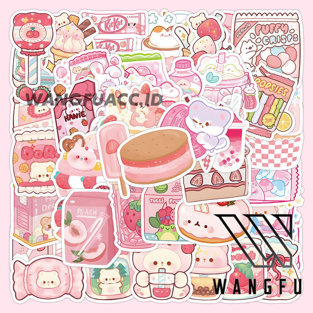 

STIKER KAWAII MOTIF KUCING KUE PINK KAWAII STICKER PACK