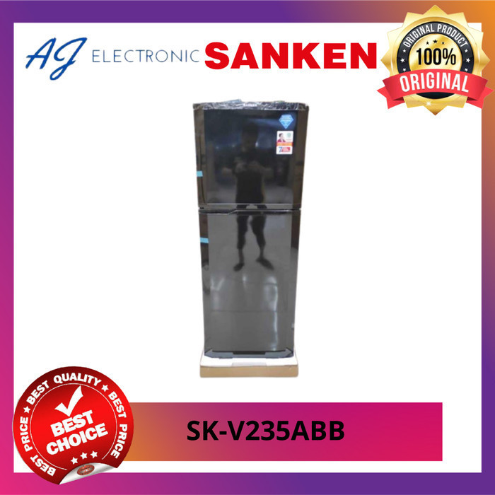 Sanken SKV235 Kulkas 2 Pintu 230 Liter Hitam - SKV-235A-BB