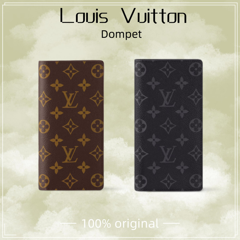 promo cuci gudang 【100% original】Tas LV Louis Vuitton Brazza Dompet panjang pria/dompet wanita/Dompet Pria/dompet lv