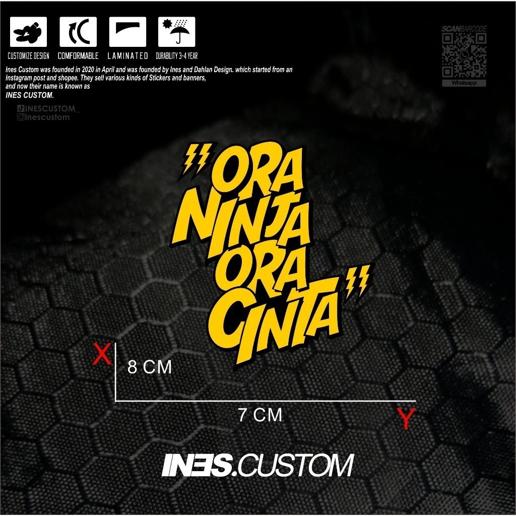 stiker cutting ora ninja ora cinta