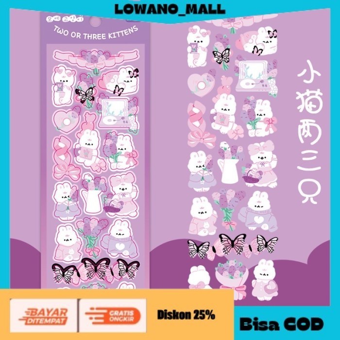 

[[LOWANOMALL]] TERLARIS Sticker Lucu Kucing Stiker Deco Jurnal Cat Cute Stickers Decorative KITTENS COD