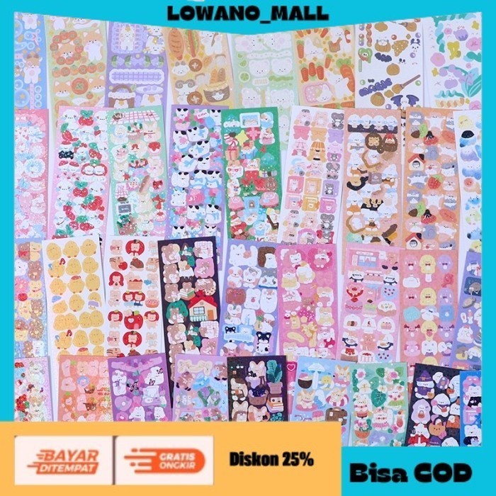 

[[BEST QUALITY]] TERLARIS 1 Lembar Sticker Dekorasi Deco Stiker Korean Style Aesthetic Cute COD