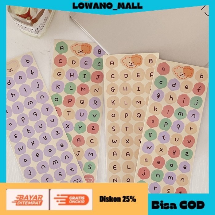 

[[LOWANOMALL6]] TERLARIS Alphabet Aesthetic Vintage Sticker Stiker Decoration Korean Style A COD
