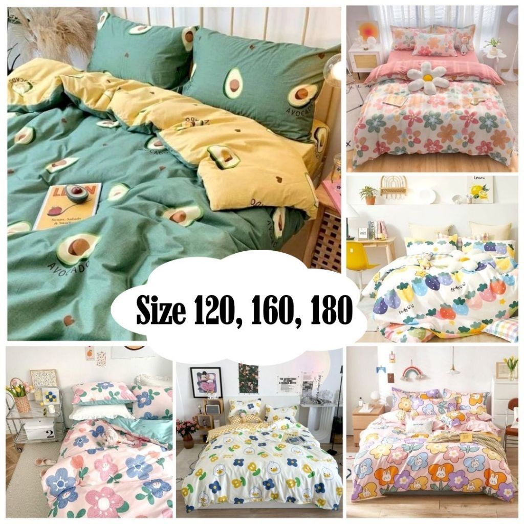 KAIN HALUS ADEM LEMBUT TEBAL / SPREI Set Katun ANTI GESER Home Industri Motif Kotak | COD SPREI | SP