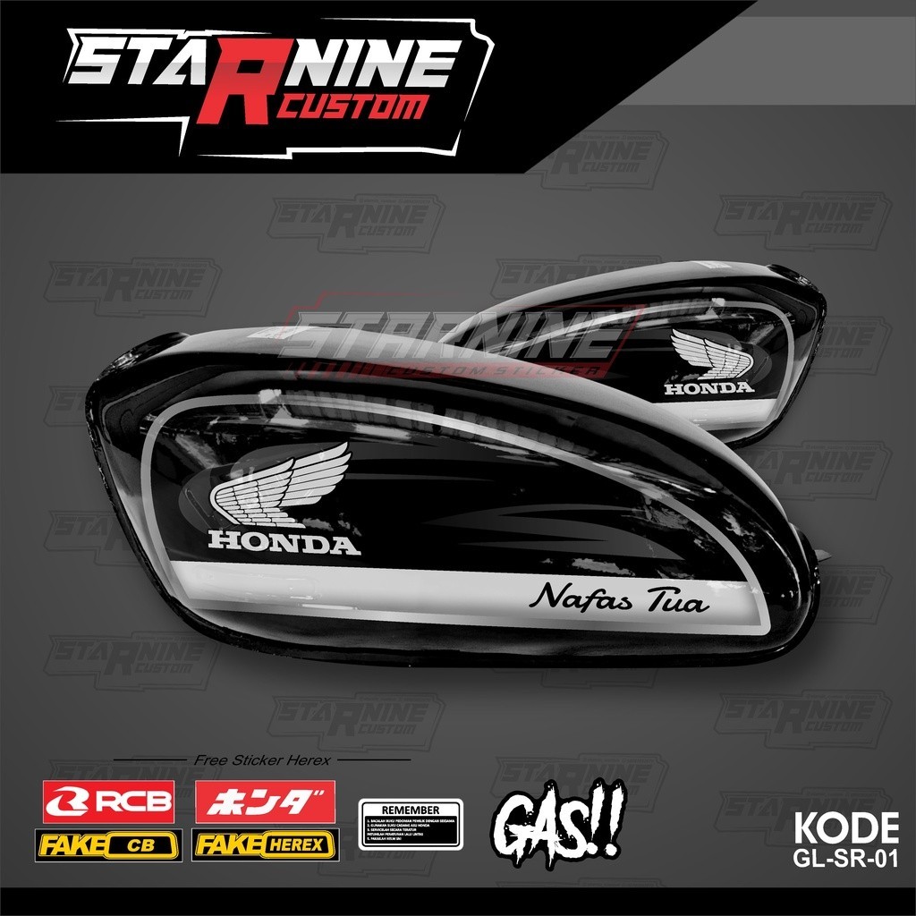 striping tangki cb murah stiker cb hologram glatik striping cb 100 + free sticker herex