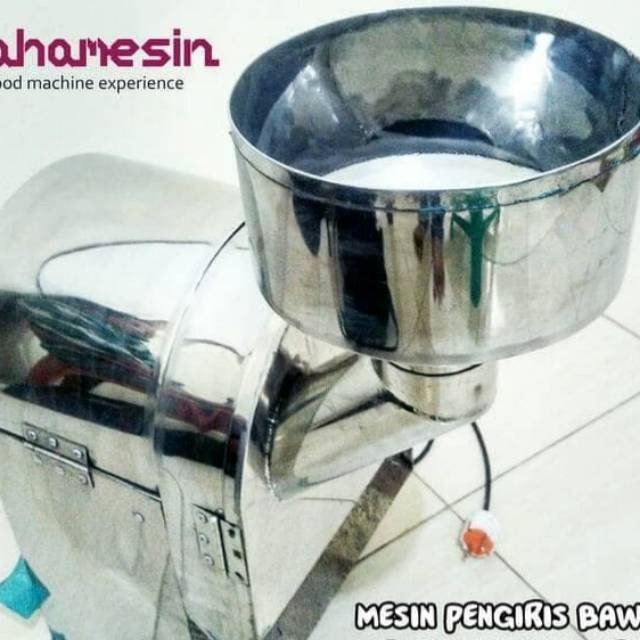Mesin pengiris perajang bawang merah brambang listrik otomatis mahamesin 20kg/jam