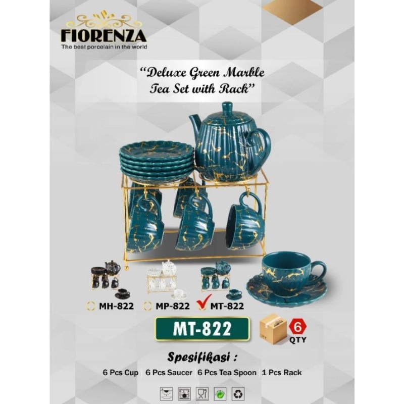 Tea set Fiorenza motif Marmer | Tea Set unik