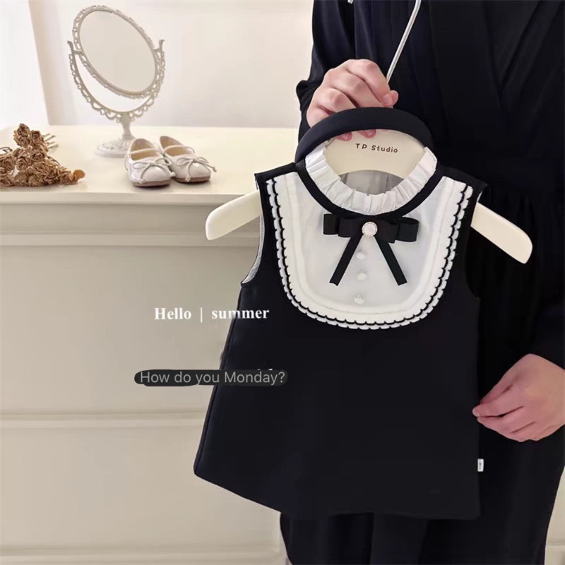 Dress Anak Motif Pita Dress Korea Dress Anak Perempuan Dress Cantik Dress Anak Warna Hitam Pink #625