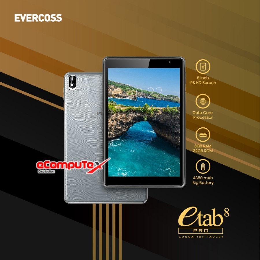 TABLET EVERCOSS E TAB 8 PRO (X8) - 3/32GB 8" 13MP/8MP 4350mAh