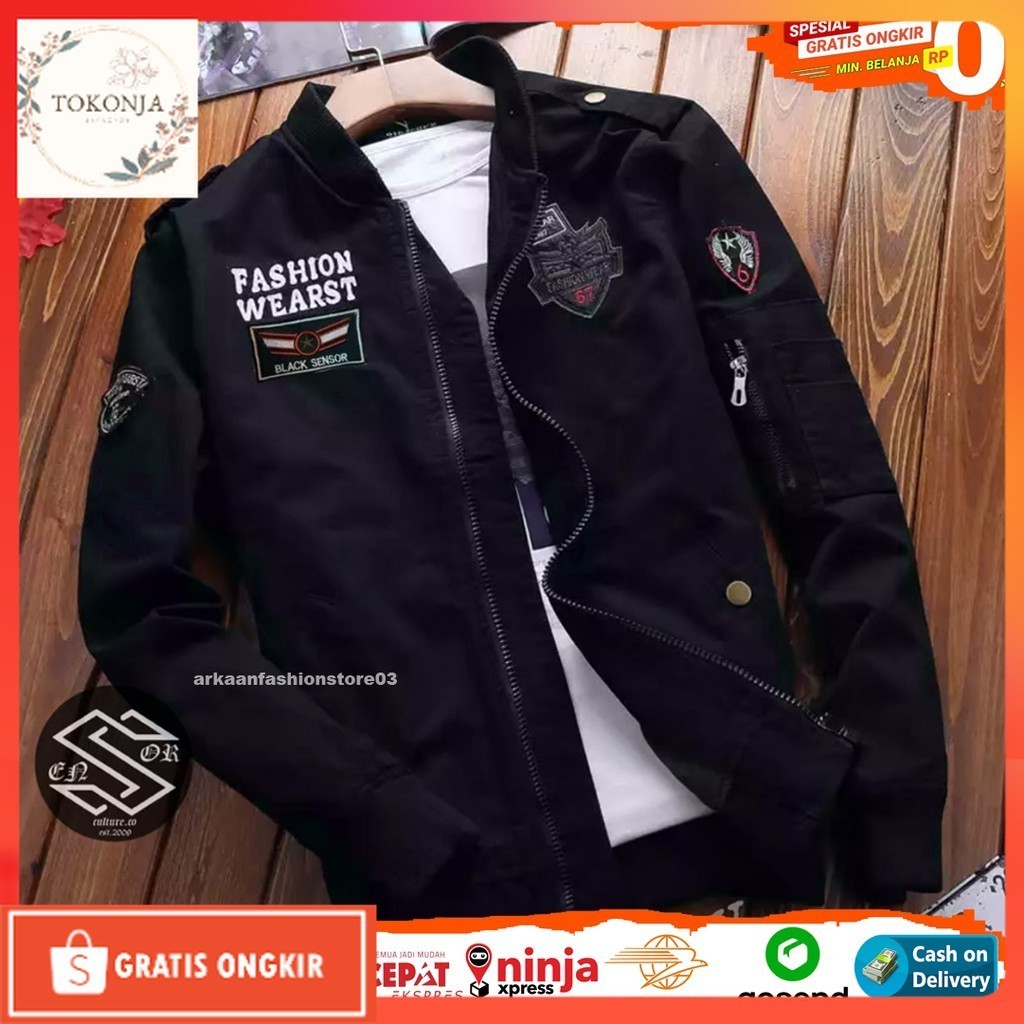 Jaket Kekinian / AKN Jaket Bomber Pria Sensor Aragon Tersedia 5 Warna