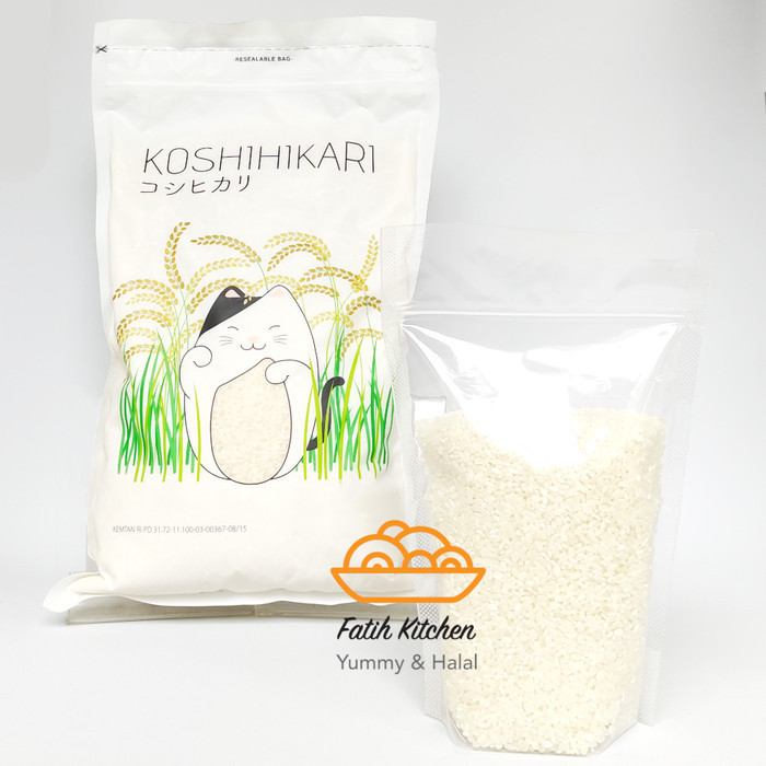 

LK4649~ sukron_86 Koshihikari Beras Jepang 500 gr Repack Japonica Rice Untuk Sushi,MPASI